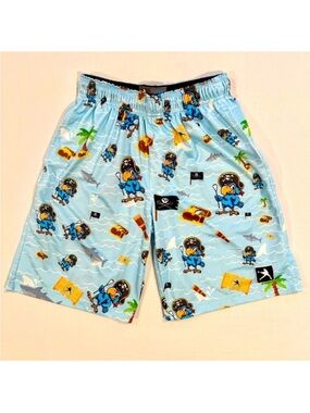 Lacrosse Unlimited Pirates Parrots Shorts Boys XL Youth Lax Summer Sharks Blue